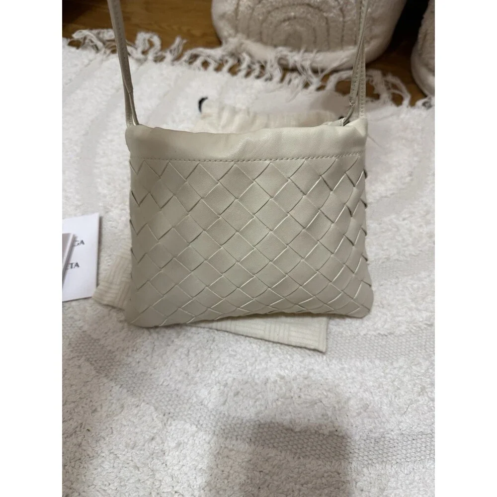 Bottega Veneta Beige Small Pouch Crossbody Drawstring Lined w/ Dust Bag